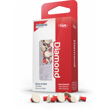 DIAMOND DISCOS FIELTRO 8-12 MM + MANDRIL 24 UNIDADES